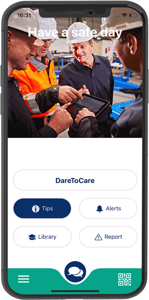 dare-to-care app, menu dashboard