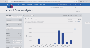 actual costs analysis dashboard in cloudyn app