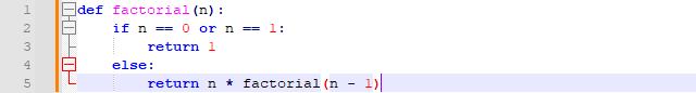 factorial program code example on python