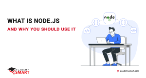 a developer creates program code using a framework node.js