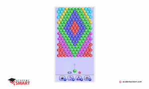 The interface of the high-rated mobile casual puzzle game Bubble Shooter, for which the developers at Academy Smart expanded the functionality.