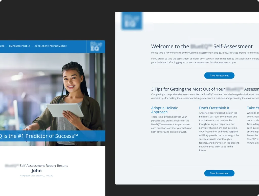 BlueEQ self-assessment portal built by Academy Smart