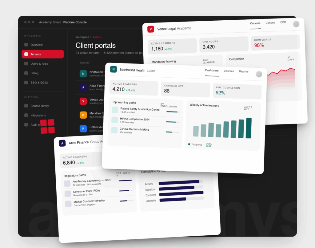 Multi-tenant architecture: Run dozens of client portals in one platform