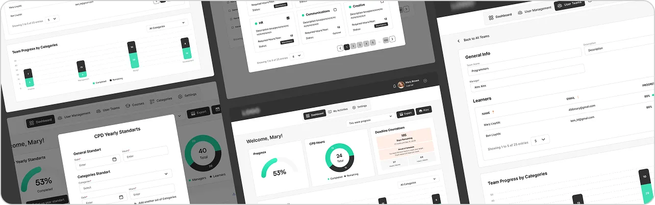 Multi-tenant LMS with company branding, dashboards, and reporting, delivered by Academy Smart
